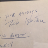 Tim Horton autographed album page PSA/DNA encapsulated
