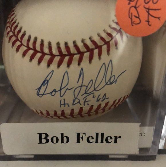 Bob Feller autographed MLBall HOF 62 - LW Sports