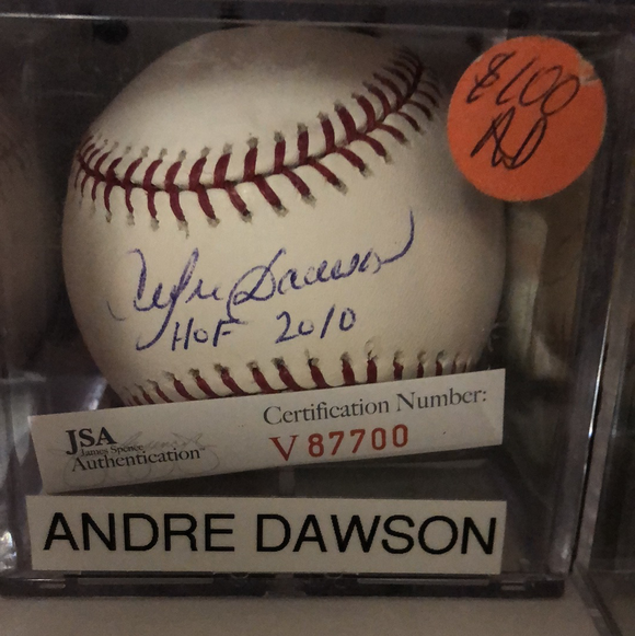 Andre Dawson autographed MLBall HOF 10 - LW Sports