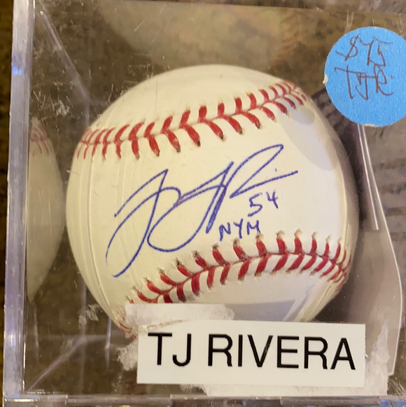 TJ Rivera autographed MLB baseball- JSA CERTIFIED