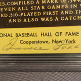 Jimmie Foxx autographed Hall of fame Plaque card PSA encapsulated and graded a 7