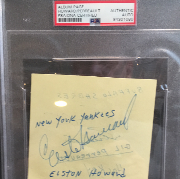 Elston Howard autographed album page PSA/DNA encapsulated