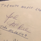 John McLellan autographed album page PSA/DNA encapsulated