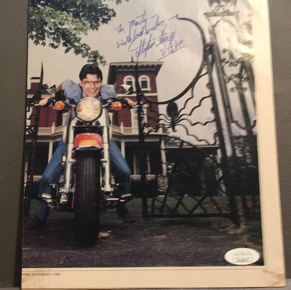 Stephen King autographed 8x10 magazine photo JSA certified
