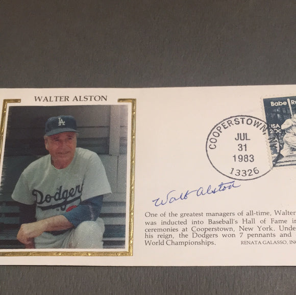 Walter Alston autographed Renata Galasso envelope