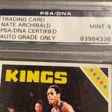 Nate Archibald autographed 1975 Topps basketball PSA/DNA encapsulated autographed grade among 9card