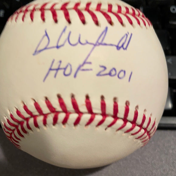 Dave Winfield autographed HOF 2001 MLBall Steiner sticker
