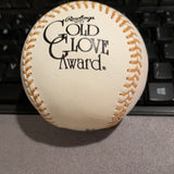 Maury Wills autographed #30 2x gold glove on a Gold Glove Award ball MLB authenticated sticker
