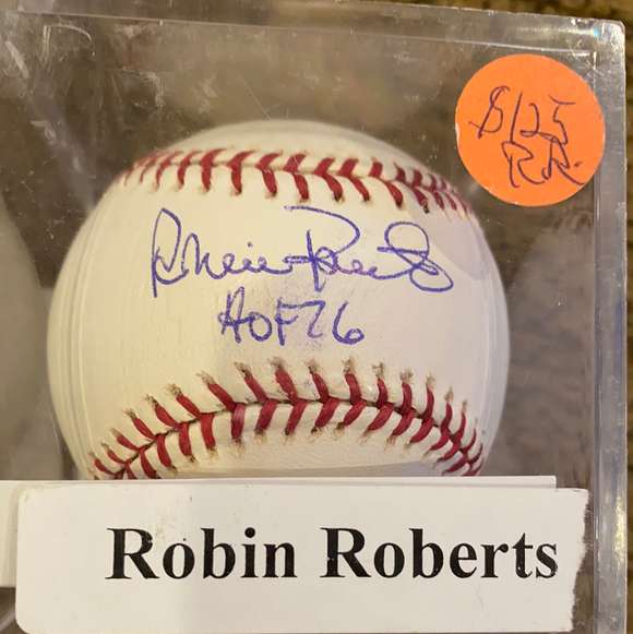 Robin Roberts autographed MLBall HOF 76 - JSA certified