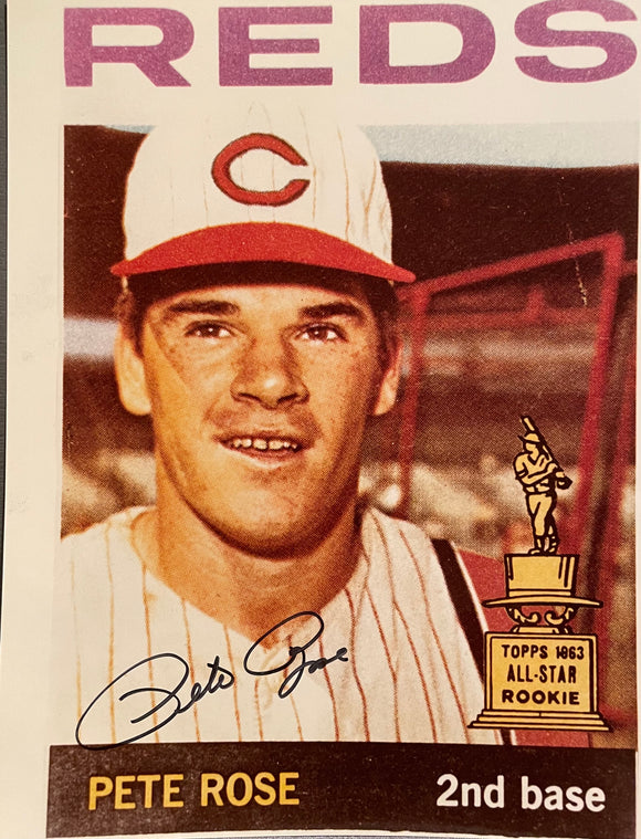 Pete Rose  autographed 8x10 color photo of his rookie card