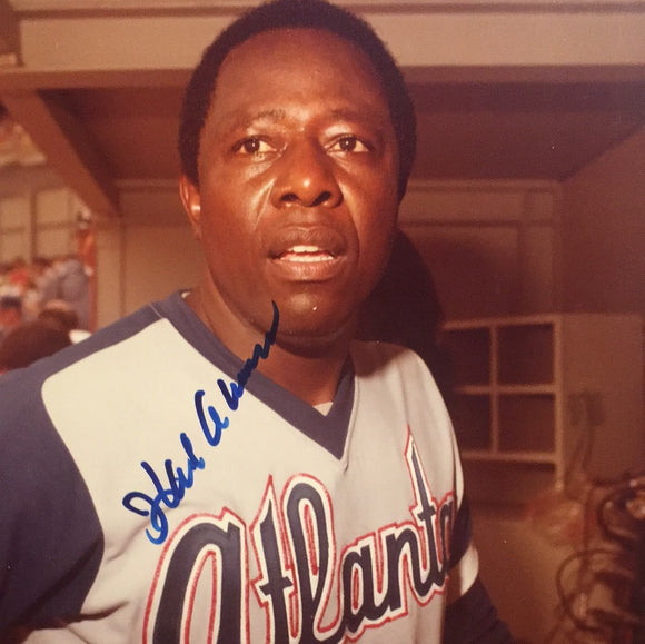 Hank Aaron autographed 8x10 color photo obtained in person