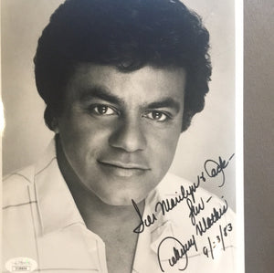 Johnny Mathis autographed 8x10 BxW photo personalized JSA certified