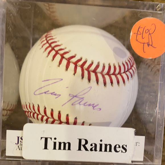 Tim Raines autographed MLB baseball -JSA certified