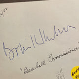 Gorilla Monsoon autographed album page with Bowie Kuhn on reverse JSA certified
