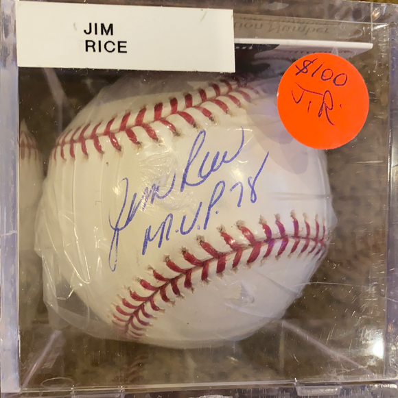 Jim Rice autographed MLB baseball, MVP 78