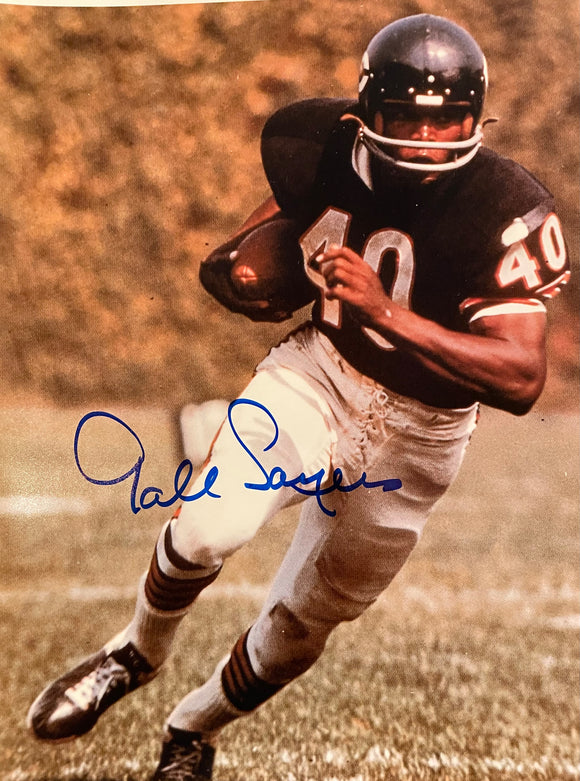 Gale Sayers autographed 8x10  color photo obtained in person