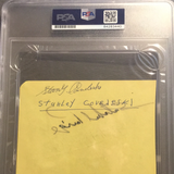 Satchel Paige autographed yellow album page PSA/DNA encapsulated
