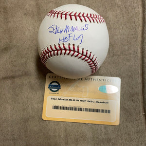 Stan Musial autographed HOF 69 MLBall Steiner