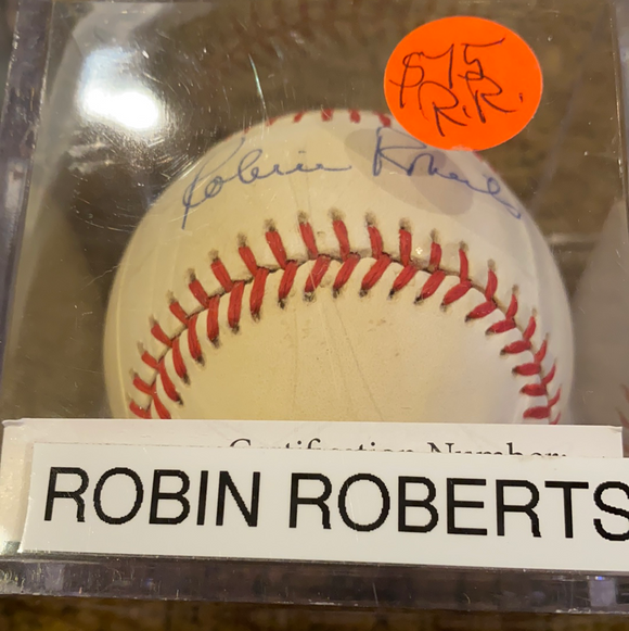 Robin Roberts autographed MLB Baseball Feeney JSA