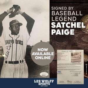 Satchel Paige autographed 8x10 BxW photo Full JSA certified