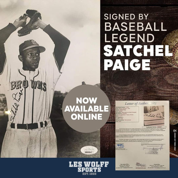 Satchel Paige autographed 8x10 BxW photo Full JSA certified