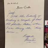 Buster Crabbe autographed note JSA certified