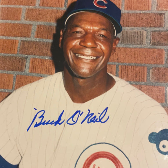 Buck O''Neil autographed 8x10 color photo