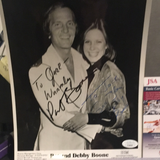 Pat Boone and Debby Boone autographed 8x10 BxW photo JSA certified
