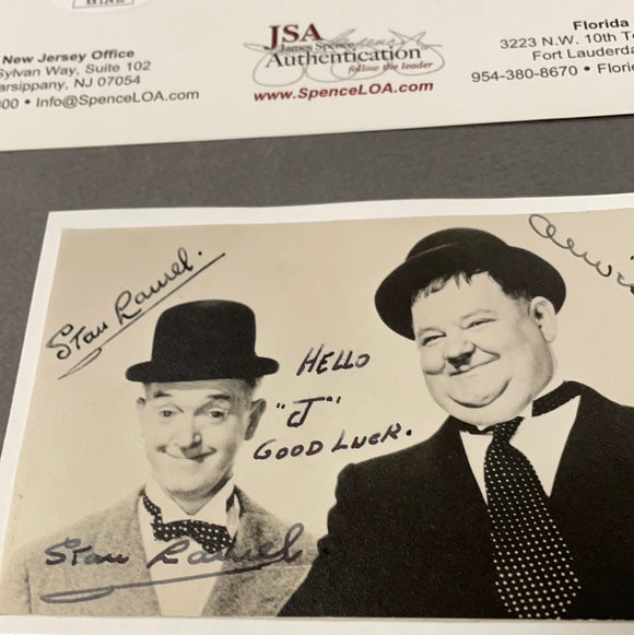Stan Laurel autographed 3x5 photo JSA certified