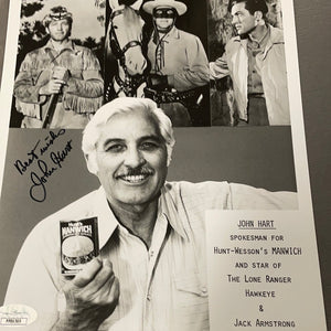 John Hart autographed 8x10 BxW photo JSA certified