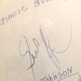 Gus Johnson autographed album page PSA/DNA encapsulated