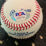 Marvin Miller autographed MLB baseball PSA Graded 8