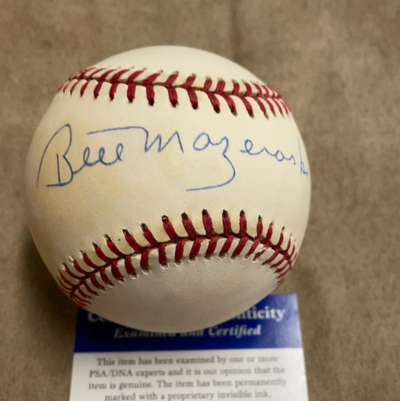 Bill Mazeroski autographed MLB baseball PSA certified