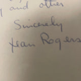 Jean Rogers autographed handwritten letter JSA certified