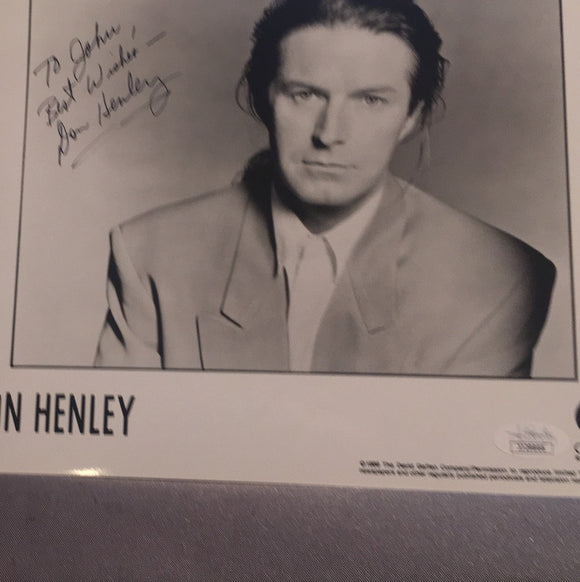 Don Henley autographed 8x10BxW photo personalized JSA certified