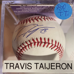 Travis Taijeron autographed MLB baseball. JSA certified.