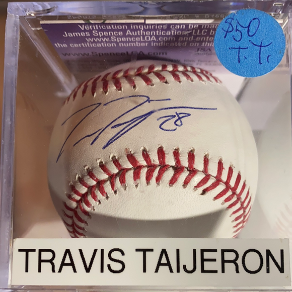 Travis Taijeron autographed MLB baseball. JSA certified.
