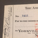 Ed Barrow/Jacob Ruppert autographed Yankee check from 1924.payment for Monroe Schwartz comes with JSA letter.