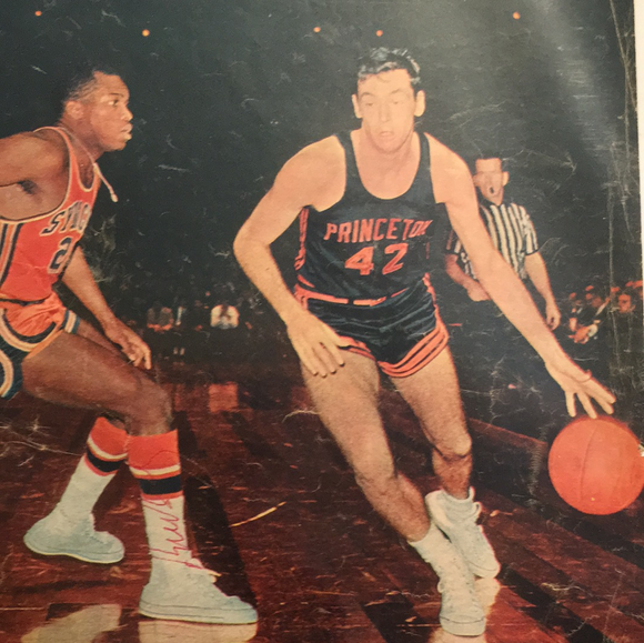 Bill Bradley autographed 8x10 color magazine photo while he played at Princeton
