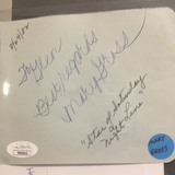 Howard Cosell/Mary Gross autographed album page