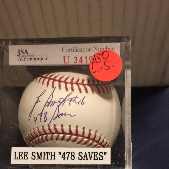 Lee Smith autographed MLB baseball 478 Save JSA