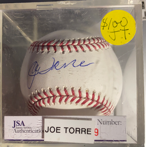 Joe Torre autographed Baseball. JSA certified.