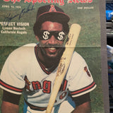 Lyman Bostock autographed Sporting News cover 4/15/78