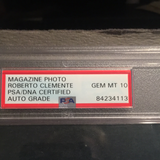 Roberto Clemente autographed 8 x 10 color magazine page. Gem mint perfect 10 autograph psa Dna in capsulated