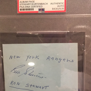 Ron Stewart autographed album page PSA/DNA autographed