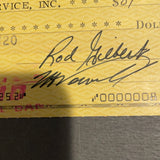 Rod Gilbert full cancelled check with his autograph
