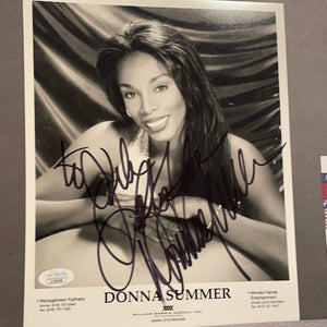 Donna Summer autographed 8x10 BxW photo personalized JSA certified