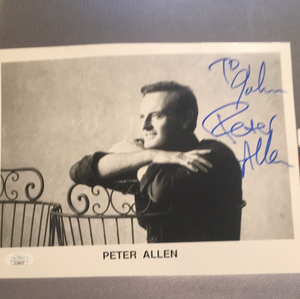 Peter Allen autographed 8x10 BxW photo JSA certified