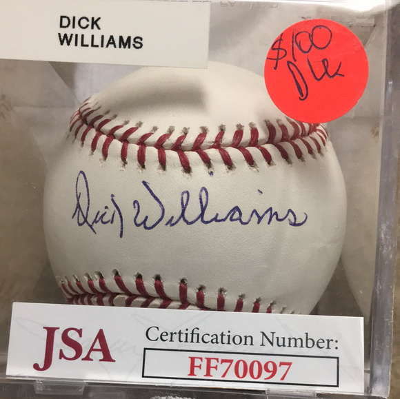 Dick Williams autographed MLB baseball JSA