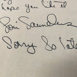 Lori Saunders autographed handwritten letter JSA certified